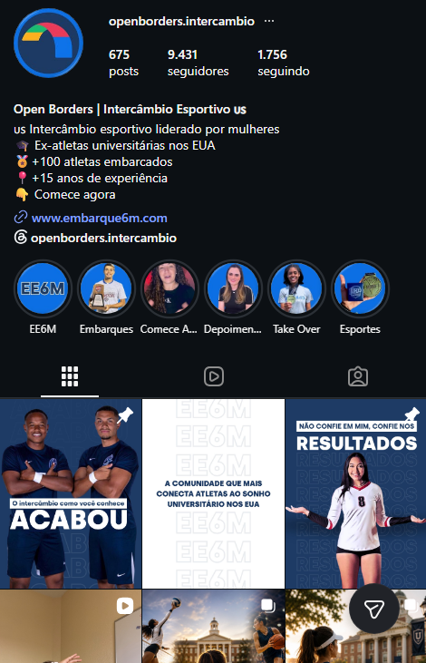 Prévia do Instagram da Open Borders